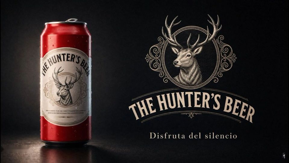 Lata y logotipo de The Hunter's Beer